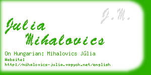 julia mihalovics business card